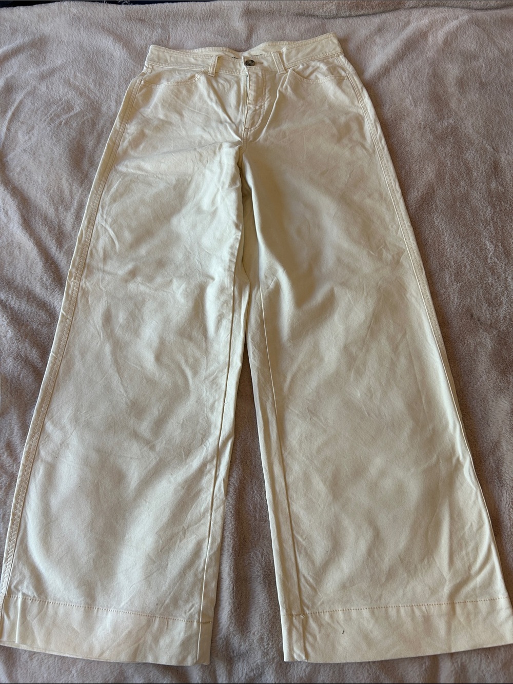 Old Navy Cream Wide-Leg Jeans